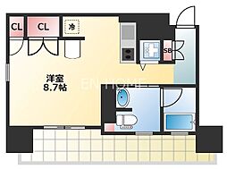 セイワパレス夕陽丘 ワンルームの間取図画像