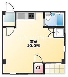 栄光ハイツ ワンルームの間取図画像