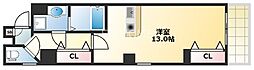 Y'Sパレス谷町 1Kの間取図画像