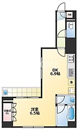 ゼウス桜川プレミアム 1DKの間取図画像