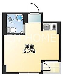 朝日プラザ長堀東パサージュ ワンルームの間取図画像