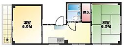 TSCマンション 2DKの間取図画像