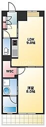 S-RESIDENCE学園坂 1LDKの間取図画像