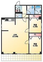 ベルデ谷町 2LDKの間取図画像