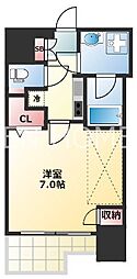 セイワパレス玉造上町台 1Kの間取図画像