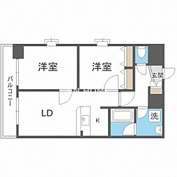 メゾン・デ・ノムラ島之内 2LDKの間取図画像