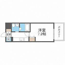 セイワパレス玉造 1Kの間取図画像