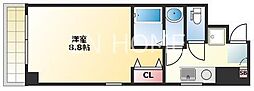 Y'Sパレス谷町 1Kの間取図画像