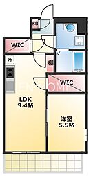 パークス堺筋本町 1SLDKの間取図画像