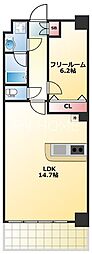 セレッソコート上本町EAST 1LDKの間取図画像