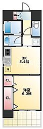 ラナップスクエア堺筋本町 1DKの間取図画像
