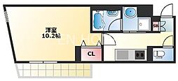 セイワパレス真田山公園東 1Kの間取図画像