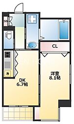 ラフォルテ日本橋 1DKの間取図画像