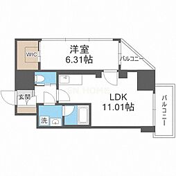 Vinoプレジオ本町 1LDKの間取図画像