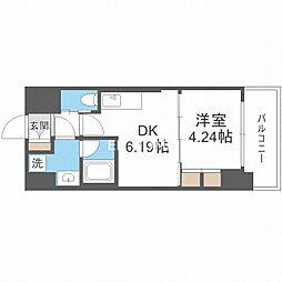 プレジオ恵美須 1DKの間取図画像