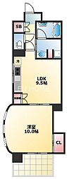 マスターズレジデンス道頓堀-2 1LDKの間取図画像