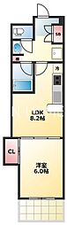 マスターズレジデンス道頓堀-2 1LDKの間取図画像