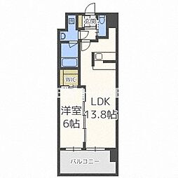 グランカーサ難波元町 1LDKの間取図画像