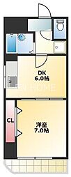 ヴェルドミール山忠松屋町 1DKの間取図画像