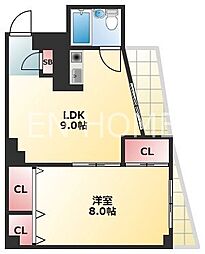 レジデンス今里 1LDKの間取図画像