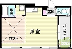 T・M・A 1階ワンルームの間取り