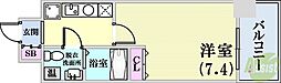 ベルトピア門口 9階1Kの間取り