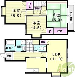 タウンハウスMKB 3LDKの間取図画像