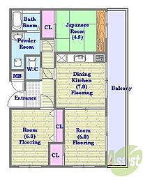 オルタンシア大池 3DKの間取図画像