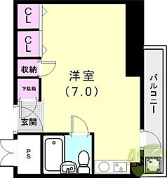 ロゼメゾン須磨 ワンルームの間取図画像