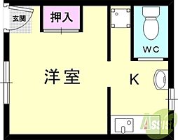 梓マンション ワンルームの間取図画像
