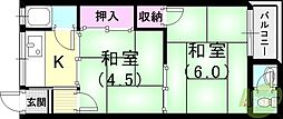 アンコート宮丘 2Kの間取図画像