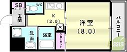 クレアドル須磨 ワンルームの間取図画像
