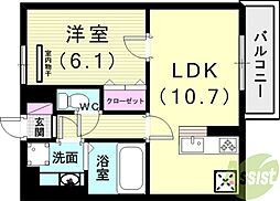 PearlAnnex 1LDKの間取図画像