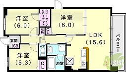 パレスマイセン 3LDKの間取図画像