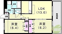 マウントック・レオ 2LDKの間取図画像