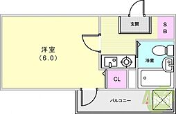 デュランタ 1Kの間取図画像