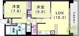 パレスマイセン 2LDKの間取図画像