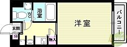 カーサ王塚台 ワンルームの間取図画像