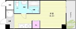パラディッソコート ワンルームの間取図画像