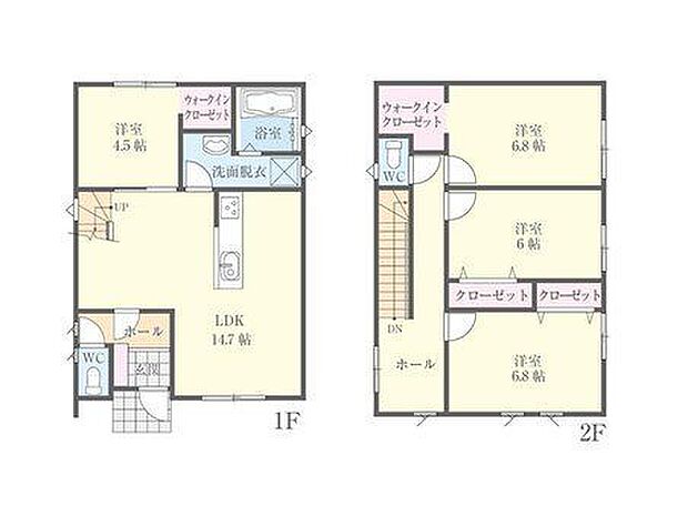 4LDKの間取りです。