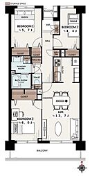 コープ野村青木町公園 3LDKの間取図画像