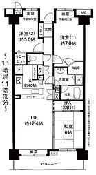 フォルスコートグランマークス 3LDKの間取図画像