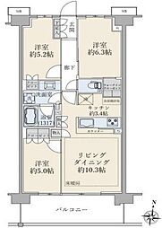 オープンスクエア川口 3LDKの間取図画像
