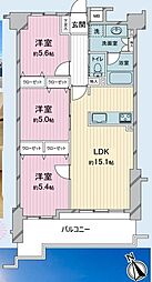 レーベンハイム川口元郷サザンテラス 3LDKの間取図画像