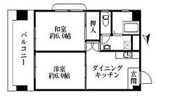 並木第三コーポサンキョー 2DKの間取図画像