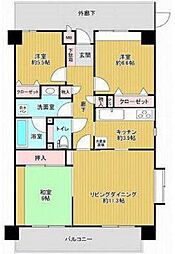 サンライフ東川口 3LDKの間取図画像