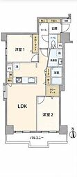 ライオンズプラザ川口第2 2LDKの間取図画像