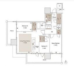 パークタワー川口本町 3LDKの間取図画像