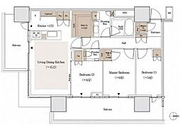 パークタワー川口本町 3LDKの間取図画像