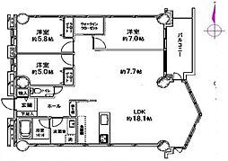 エルザタワー55 3LDKの間取図画像